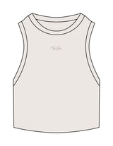 The Ribbed Crop Tank - Bone - The Stu - Center Chest - EMB - Tone on Tone