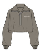 The Suede 1/2 Zip - Fossil - Sultivate - Left Chest - Embroidered - White