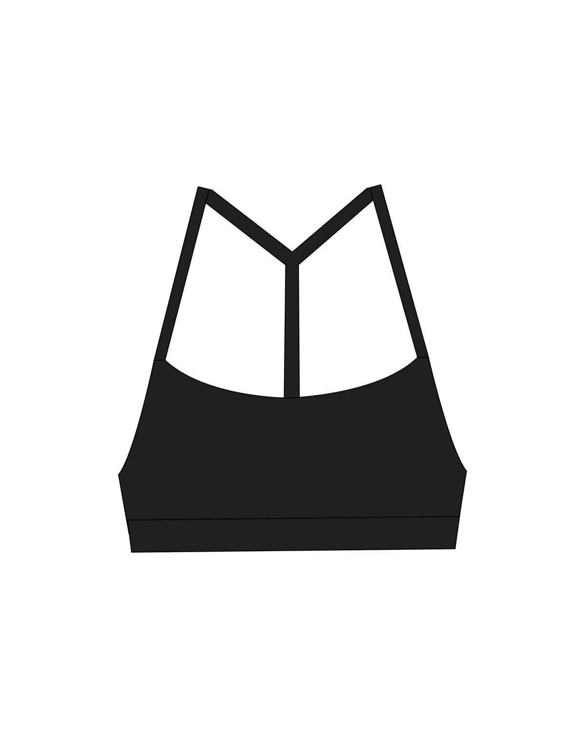 The Basic Bra - Black - Evolve Collective - Center Back - Printed - White