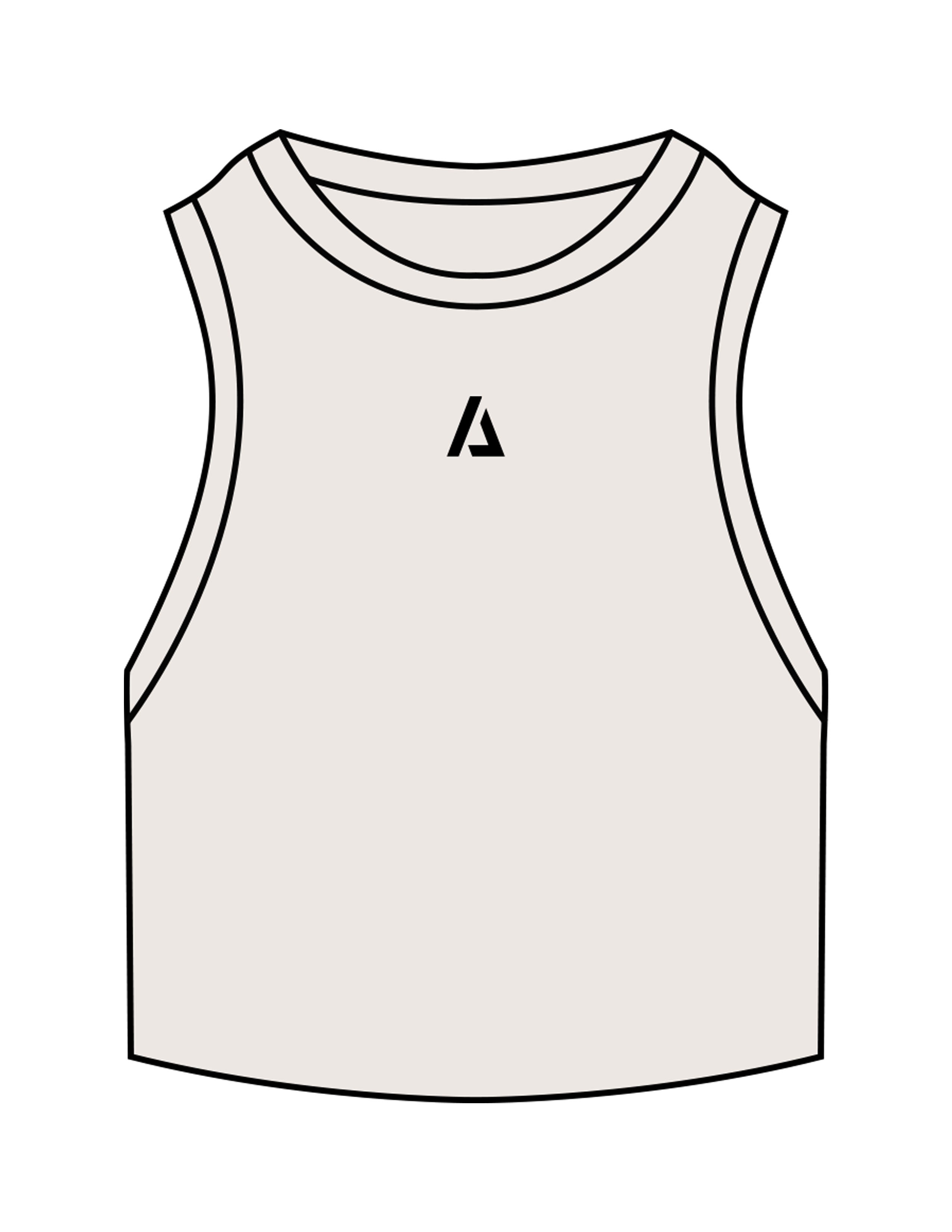 The Ribbed Crop Tank - Bone - ALTORA - Center Chest Icon - Embroidered - Black