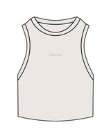 The Ribbed Crop Tank - Bone - Mantra - Center Chest & Back Center Neckline - Embroidered - Storm