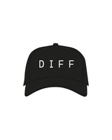 The Canvas Cap - Black - DiffEyewear - Crown DIFF - Embroidered - White