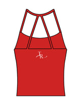 The Womens Sporty Tank - Red - The Refinery Fitness Studio - Center Back - Printed - White