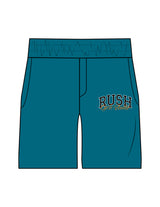 The Mens Beach Short - Atlantic - Rush Cycle Studio - Left Leg Stacked - Printed - Full Color