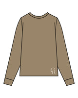 The Mens Long Sleeve - Sand - Core Reform - Center Chest Stacked & Back Left Corner - Printed - Khaki