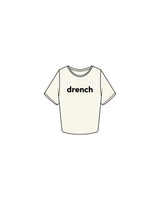 The Crop Tee - Off White - Drench - Center Chest & Neckline - Printed - Black