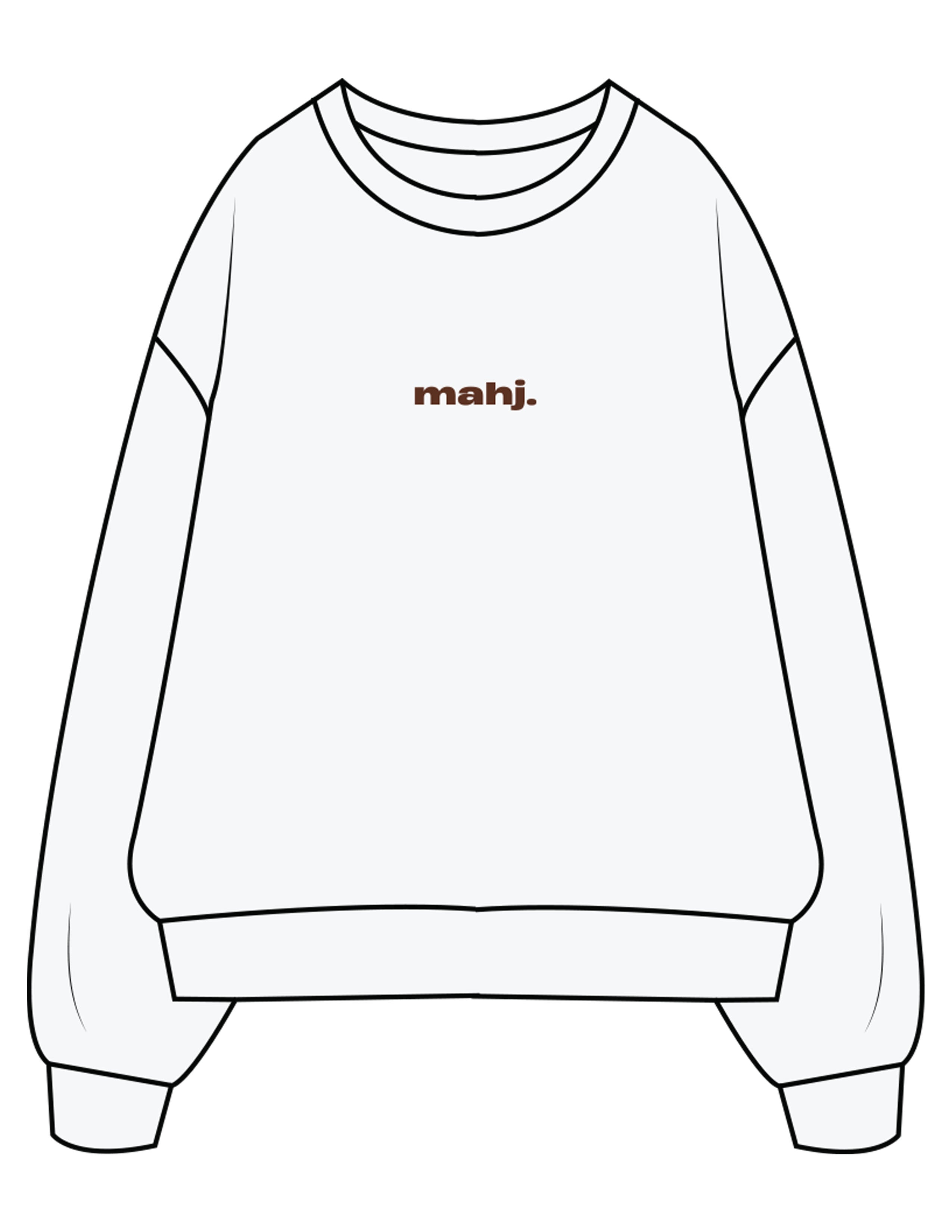 The Mens Crewneck - White Heather - Barnes. The Label - Center Chest & Back Flower - Printed - Full Color