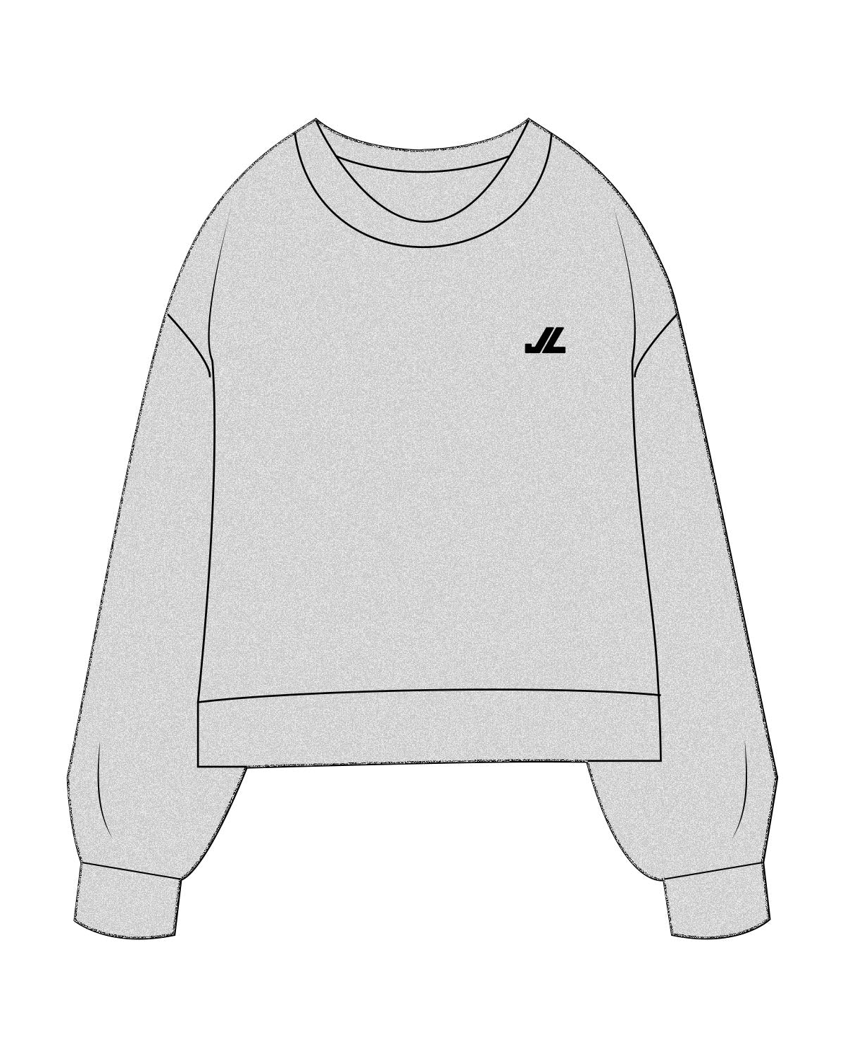 The Womens Sueded Crewneck - Heather - JL Marketing - Left Chest - Printed - Black