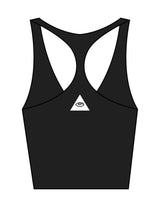 The Racer Tank - Black - Higher Ground  - Center Back Pyramid - Printed - White
