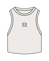The Ribbed Crop Tank - Bone - C2 Financial - Center Chest Stacked - Embroidered - Black