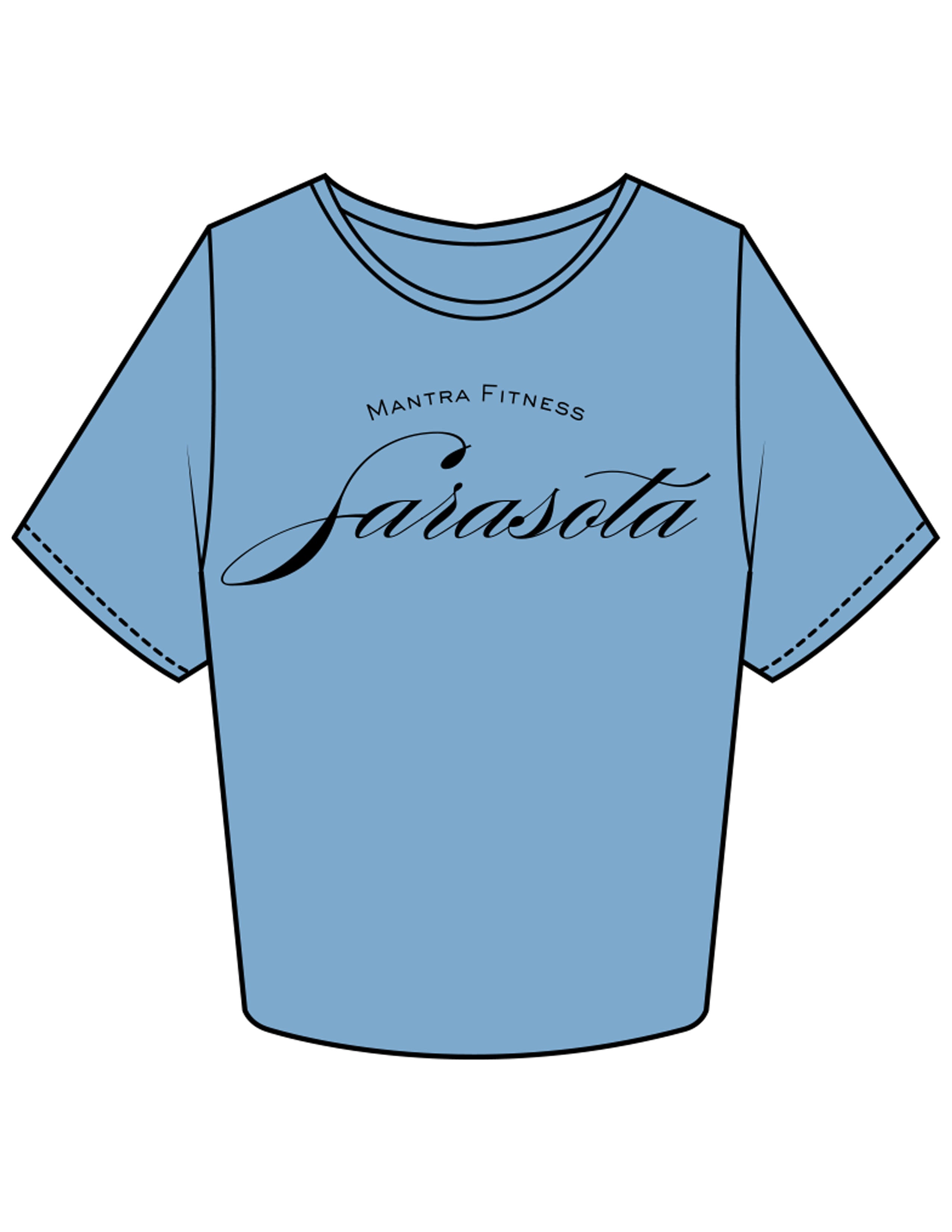 The Crop Tee - Carolina - Mantra - Chest Stacked "SARASOTA" - Printed - Black
