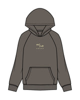 The Mens Hoodie - Washed Gray - HiLo - Center Chest Stacked - Printed - Butter