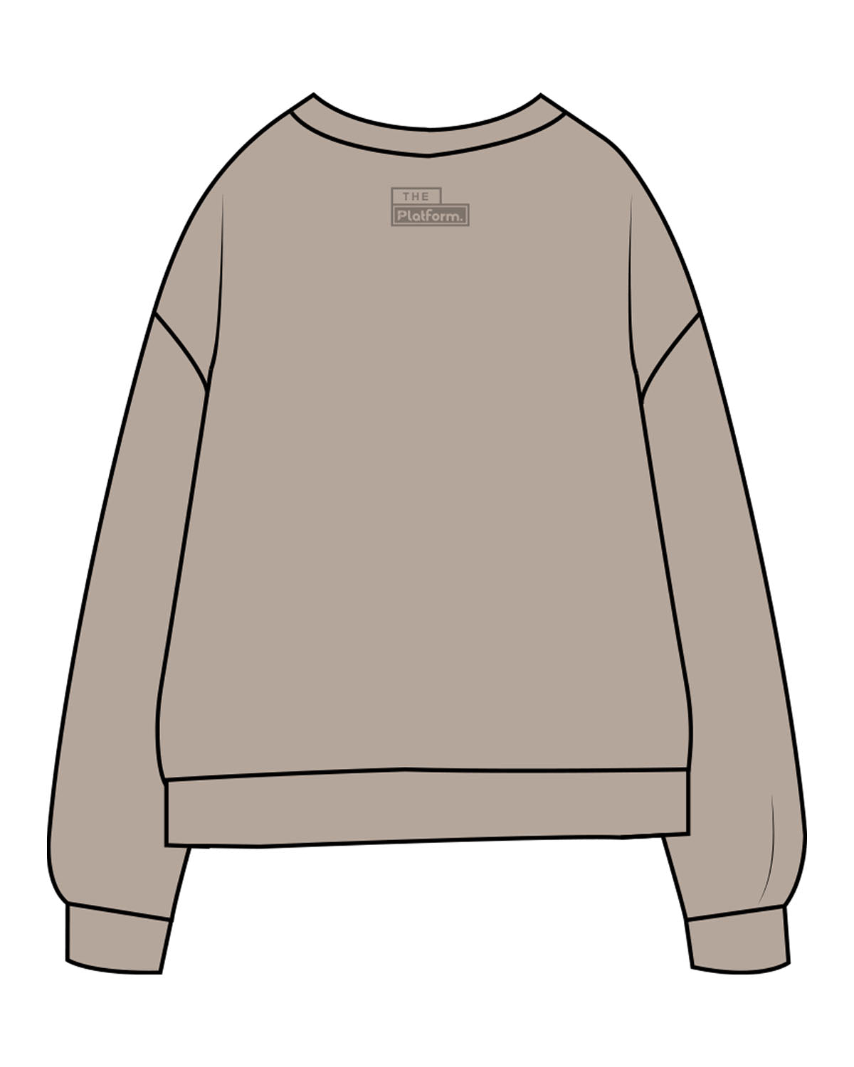 The Midweight Unisex Crewneck - Washed Cement - The Platform Studio - Left Chest & Center Back Stacked - Printed - Tone on Tone
