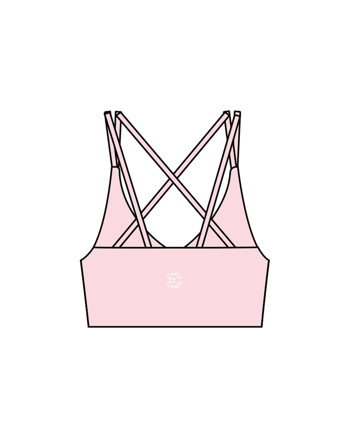 The Strappy Bra - Pink - Evolve Collective - Center Back - Printed - White