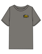 The Mens Heavyweight Tee - Washed Gray - ML Contracting LLC - Left Chest Flag & Back Image - Printed - Full Color