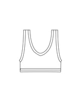 The Piped Bra - White - Platinum Pilates - Center Chest - Printed - Black