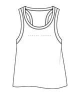 The Crop Tank - White - Evolve Lagree - Center Chest - Light Gray
