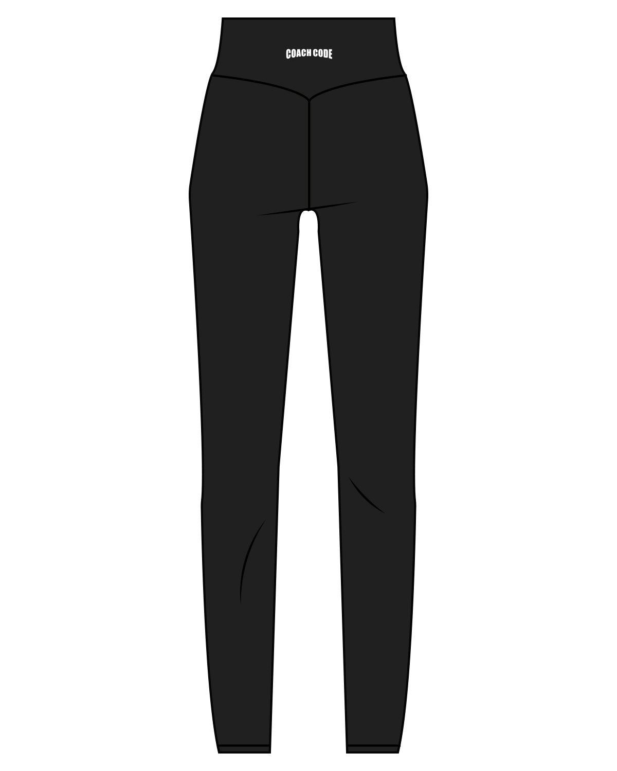 The Basic Legging - Black - Coach Code - Back Waistline - White