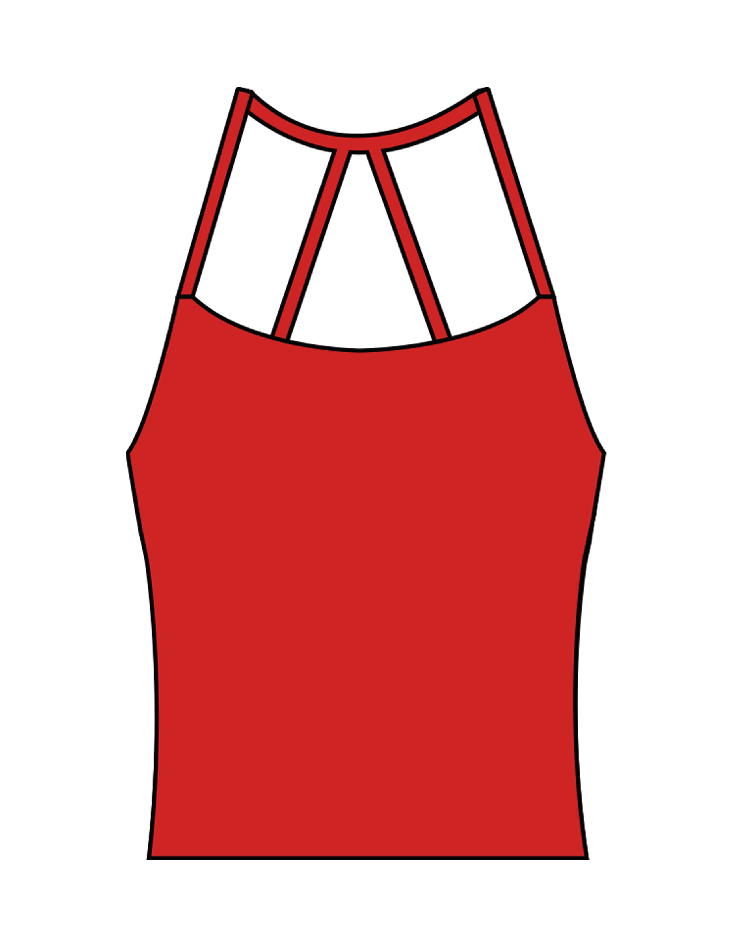 The Womens Sporty Tank - Red - The Refinery Fitness Studio - Center Back - Printed - White