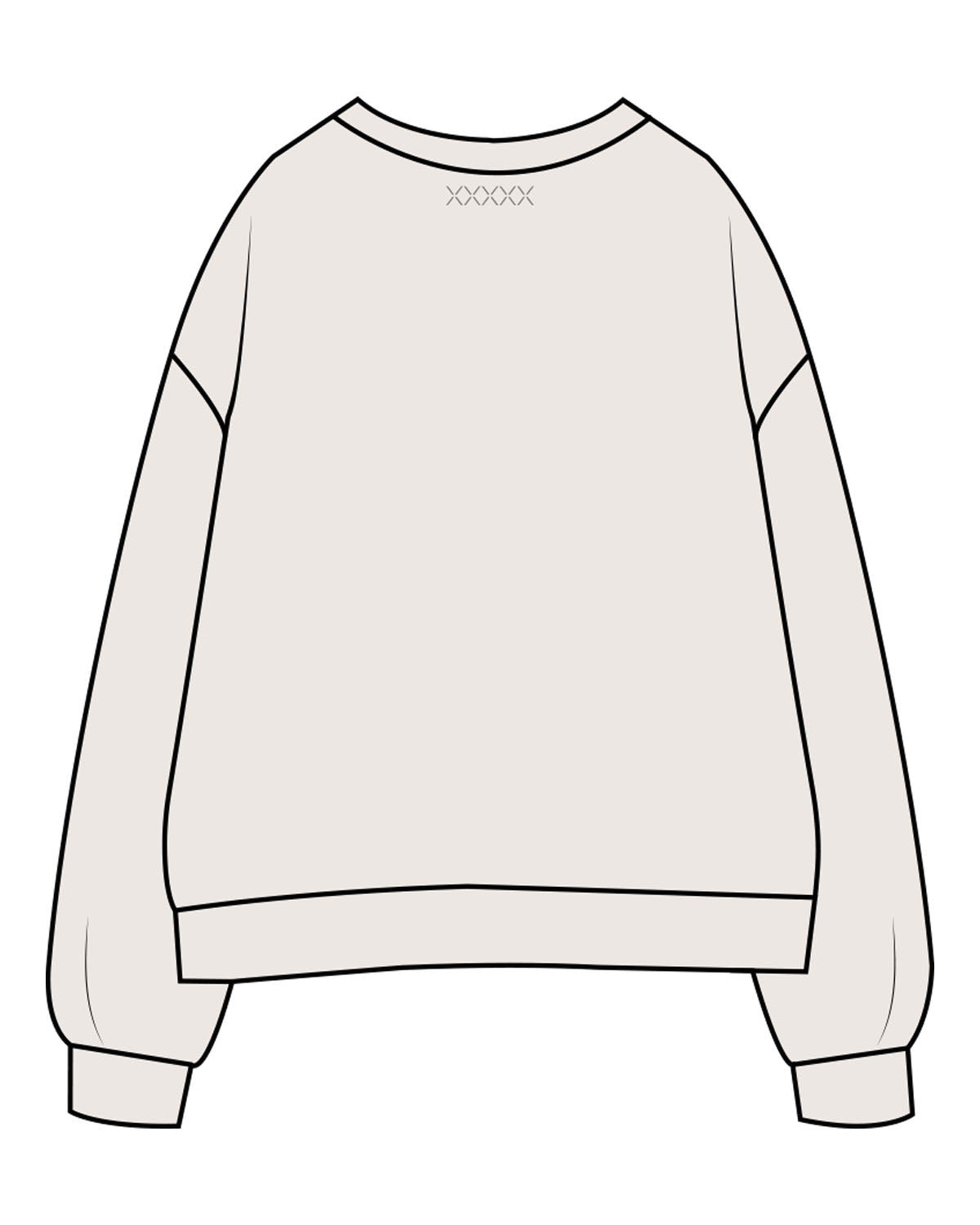 The Womens Crewneck - Bone - Lagree Luxe - Center Chest & Back Neckline - Printed - Gray