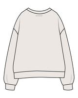 The Womens Crewneck - Bone - Lagree Luxe - Center Chest & Back Neckline - Printed - Gray