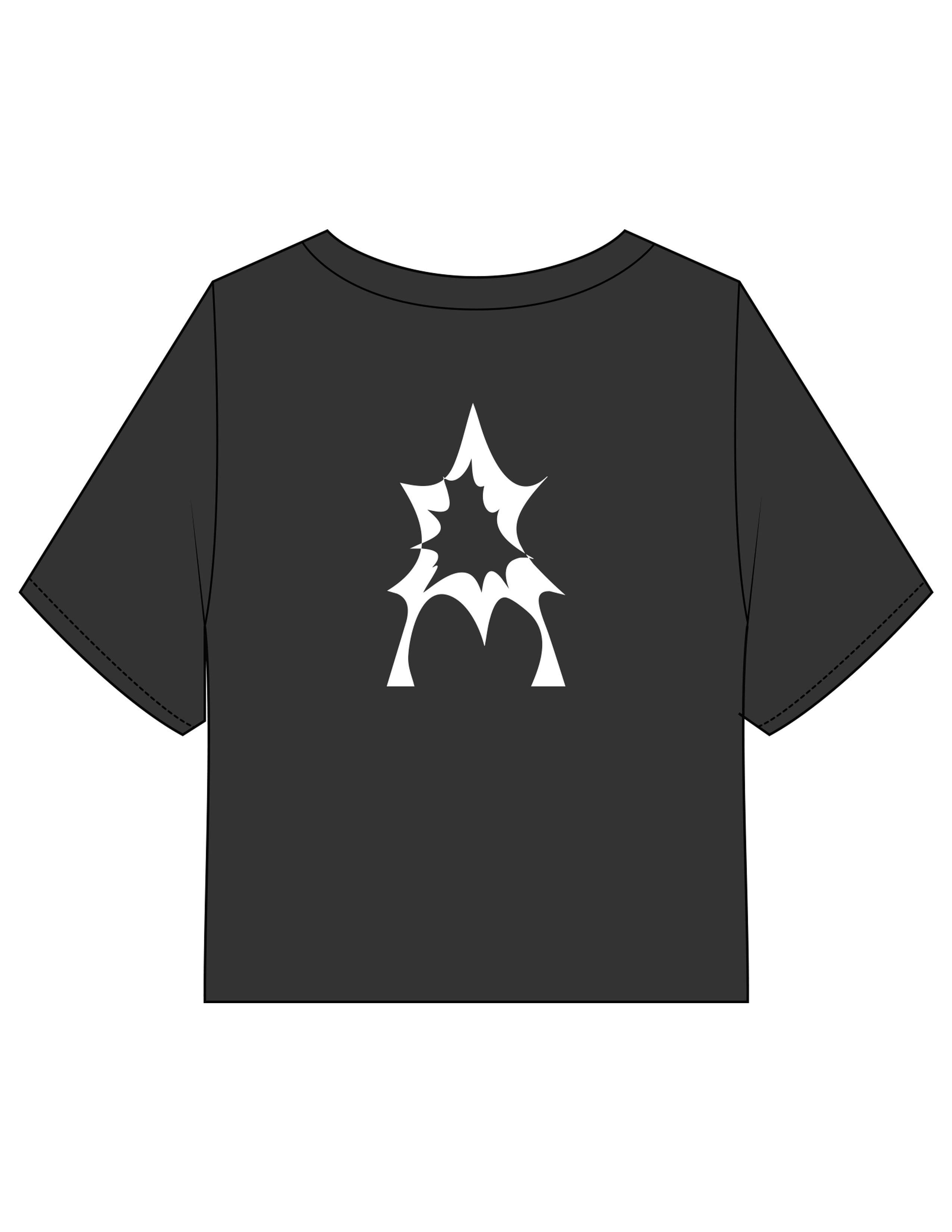 The Heavyweight Crop Tee - Washed Black - Activate House - Center Chest & Center Back - Printed - White