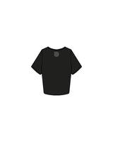 The Crop Tee - Black - Drench - Center Chest & Neckline - Printed - White