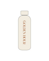 The Water Bottle - Off White - Golden Hour Pilates - Vertical Text - Printed - Matte Orange