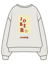 The Mens Crewneck - Washed Bone - Barnes. The Label - Center Chest & Back Joker - Printed - Full Color