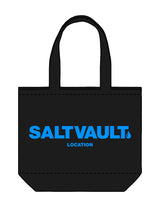 The Zipper Tote Bag - Black - Saltvault Location - Center Body - Printed - Blue