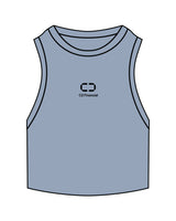 The Ribbed Crop Tank - Powder - C2 Financial - Center Chest - Embroidered - Black