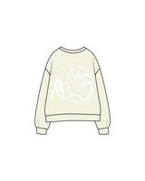 The Womens Crewneck - Butter - The Whole You Wellness - Left Chest & Back Image - Printed - White