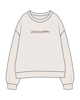 The Womens Crewneck - Bone - Platinum Pilates - Center Chest - Back Center Stacked - Printed - Full Color