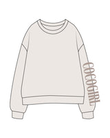 The Womens Crewneck - Bone - Dr Courtney - Left Sleeve - Tone on Tone