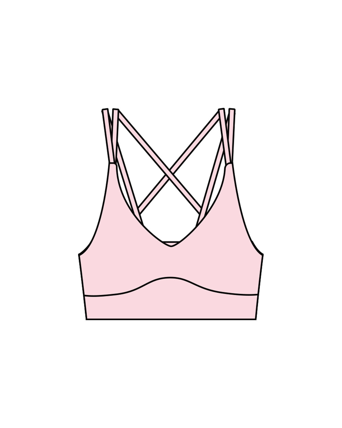 The Strappy Bra - Pink - Evolve Collective - Center Back - Printed - White