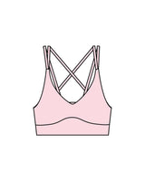 The Strappy Bra - Pink - Evolve Collective - Center Back - Printed - White