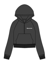 The Half Zip Hoodie - Charcoal - BlueCarrot - Left Chest - Printed - White