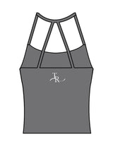 The Womens Sporty Tank - Grey - The Refinery Fitness Studio - Center Back - Printed - White