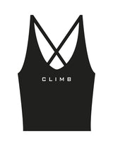 The Sporty Strappy Tank - Black - LVL - Center Chest & Back Icon - Printed - White