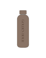 The Water Bottle - Latte - Golden Hour Pilates - Vertical Text - Printed - Matte Tone on Tone