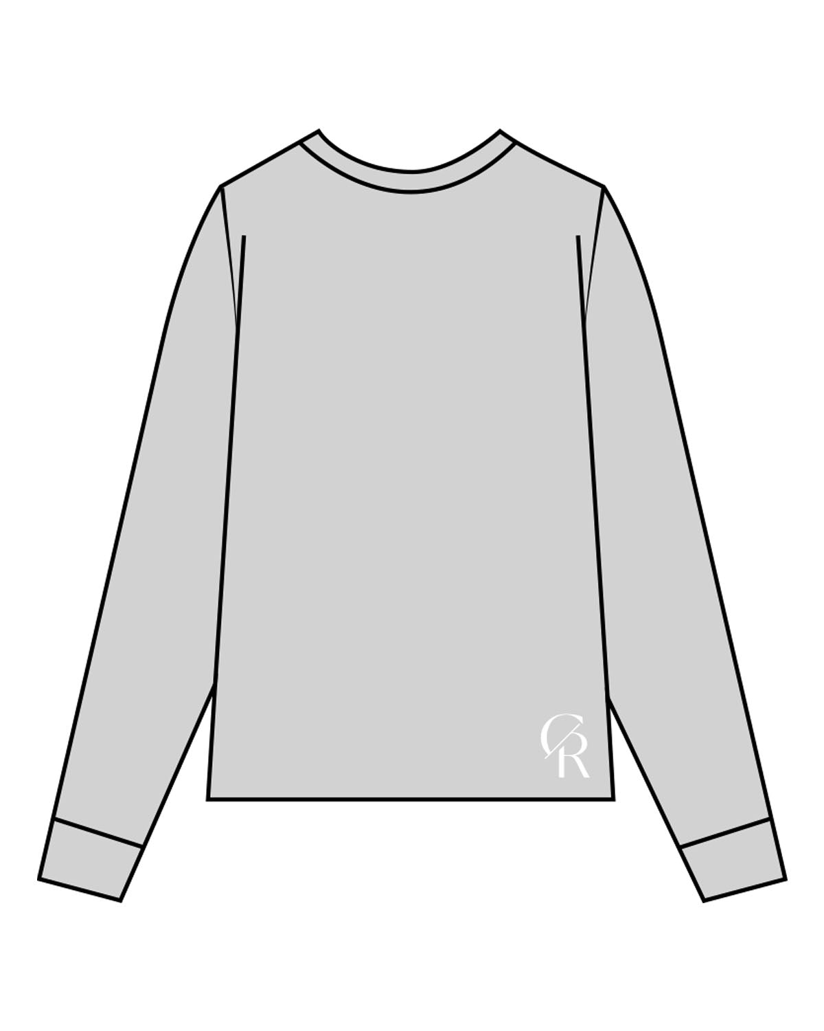 The Mens Long Sleeve - Heather - Core Reform - Center Chest Stacked & Back Left Corner - Printed - White