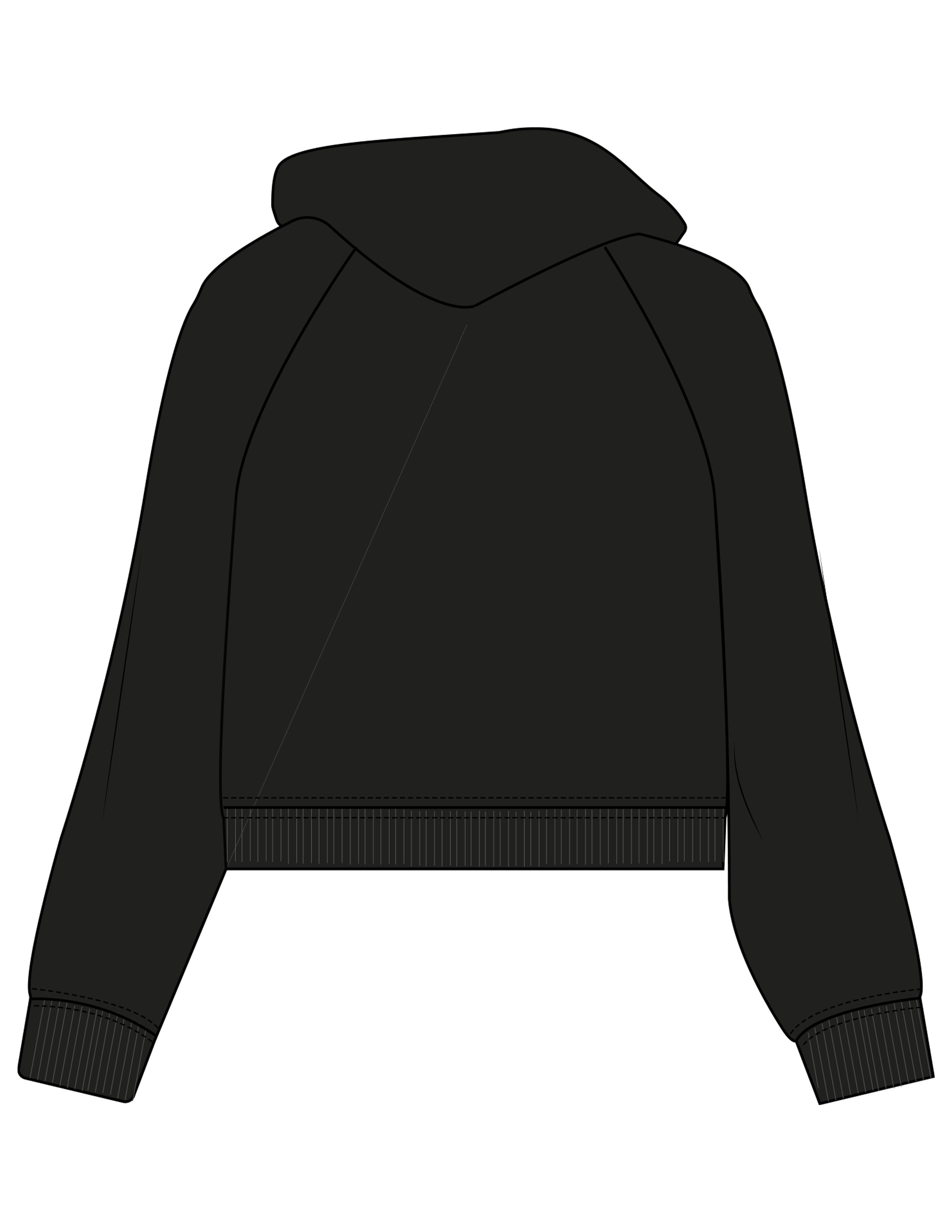 The Womens Crop Hoodie - Black - SOUL YOGA - Left Chest Stacked - Printed - White
