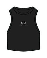 The Ribbed Crop Tank - Black - C2 Financial - Center Chest Stacked - Embroidered - White