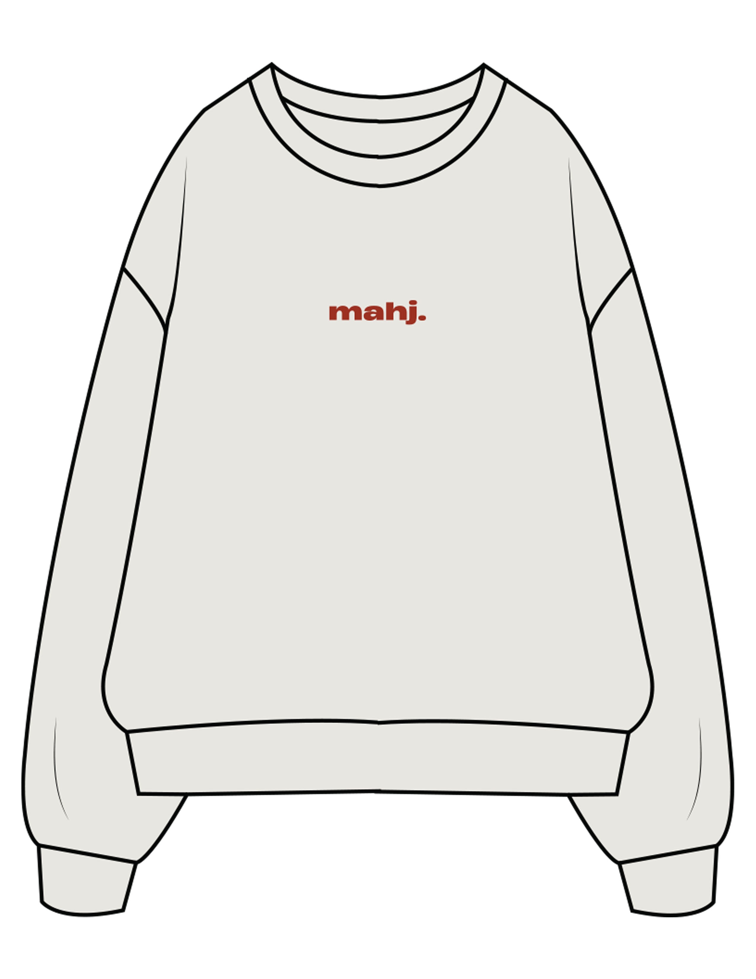The Mens Crewneck - Washed Bone - Barnes. The Label - Center Chest & Back Joker - Printed - Full Color