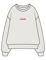 The Mens Crewneck - Washed Bone - Barnes. The Label - Center Chest & Back Joker - Printed - Full Color