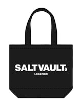 The Zipper Tote Bag - Black - Saltvault Location - Center Body - Printed - White