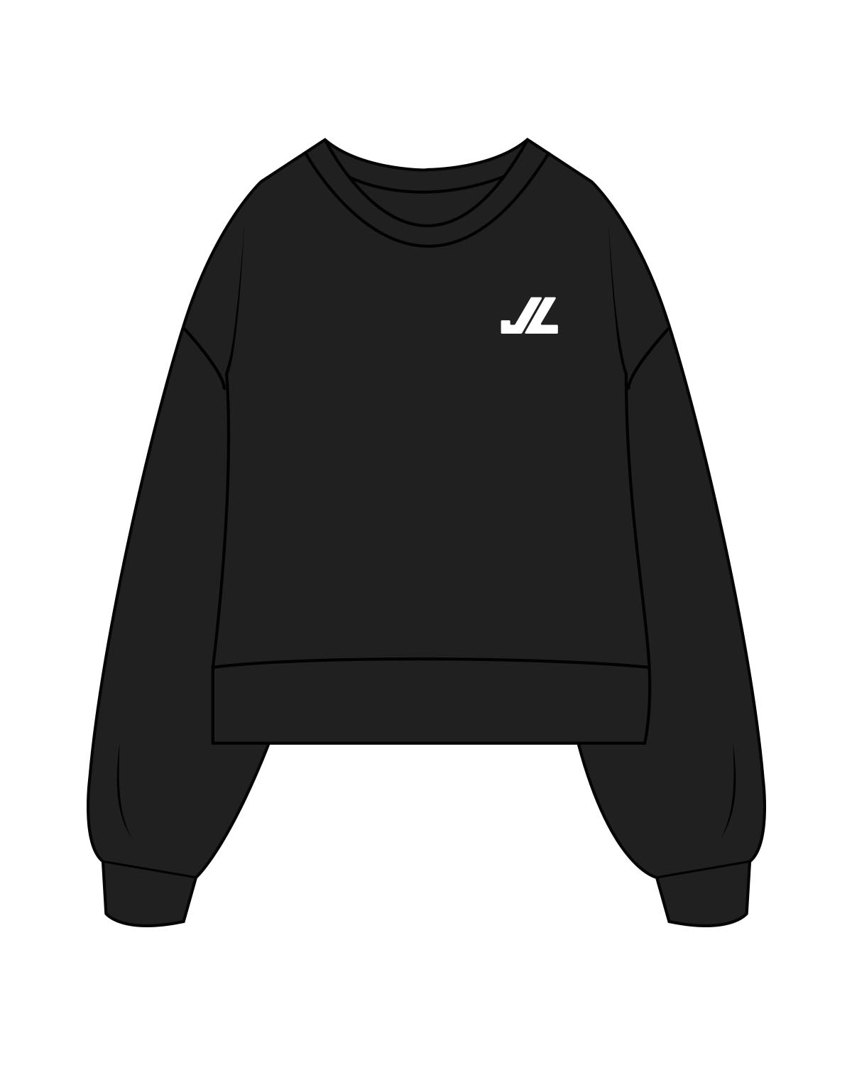 The Womens Heavyweight Crop - Black - JL Marketing - Left Chest - Embroidered - White