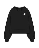 The Womens Heavyweight Crop - Black - JL Marketing - Left Chest - Embroidered - White