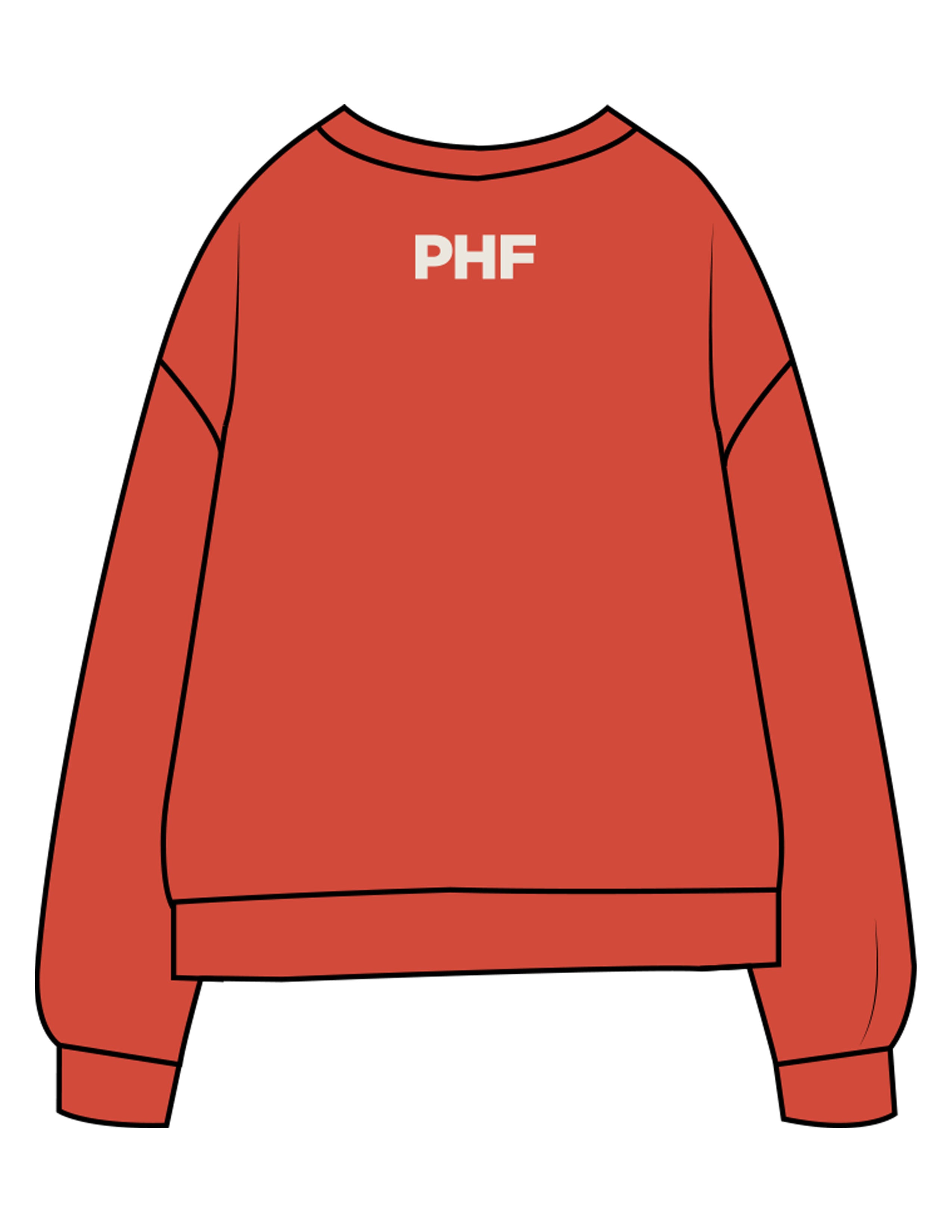 The Midweight Unisex Crewneck - Washed Amber - Powerhouse Fitness - Full Front & Back Neckline - Printed - Off White