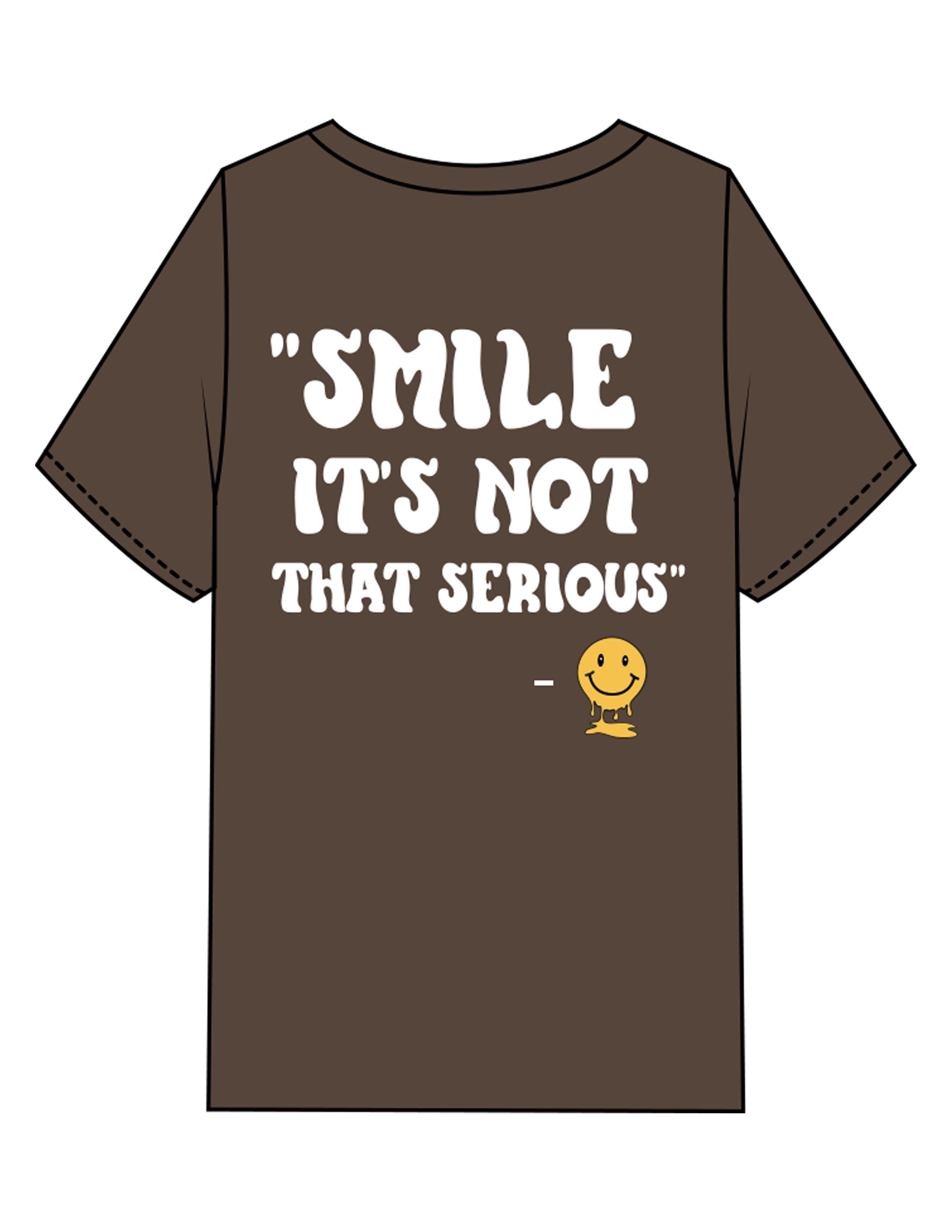 The Mens Heavyweight Tee - Washed Walnut - Try Smile Collective - Left Chest & Back Stacked "SMILE" - Printed - Full Color